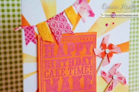 Connie Hanks Photography  //  ClickyChickCreates.com  //  Happy birthday card featuring washi banner and pinwheels