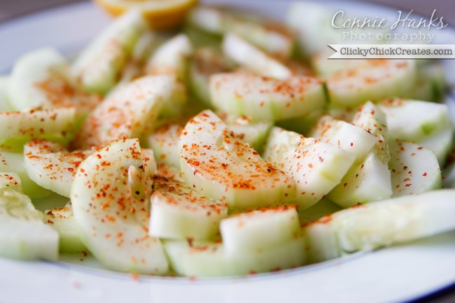 Connie Hanks Photography  //  ClickyChickCreates.com  //  cucumber, lemon and chili, Mexican childhood snack