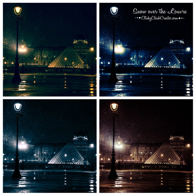 Connie Hanks Photography  //  ClickyChickCreates.com  //  snow over the Louvre in Paris France