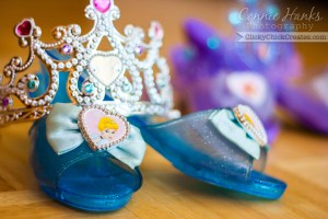 Connie Hanks Photography // ClickyChickCreates.com // Cinderella princess shoes and tiara