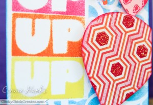 Connie Hanks Photography // ClickyChickCreates.com // Up, up, up hot air balloon card for Curtain Call challenge