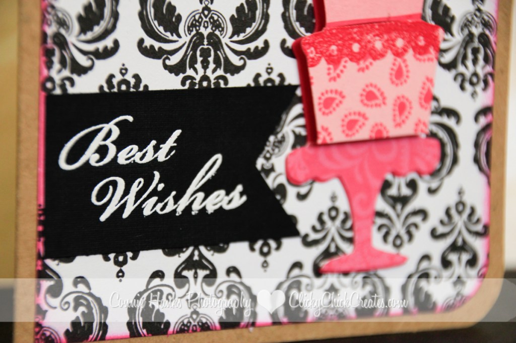 Connie Hanks // ClickyChickCreates.com // wedding cards with wedding cake and love banner