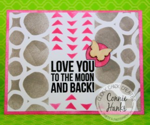 Connie Hanks // ClickyChickCreates.com // card using stencils by FolkArt and Studio Calico Mister Huey's, Tim Holtz Distress Inks and embossed sentiment