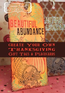 Connie Hanks // ClickyChickCreates.com // create your own Thanksgiving goodie bag tags and place card holders