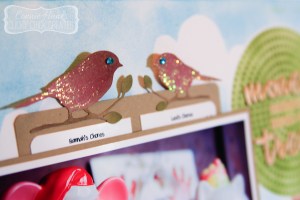 Connie Hanks // ClickyChickCreates.com // LOAD "Money doesn't grow on trees" layout, made using TCW Squiggle stencil and Tim Holtz Distress Inks