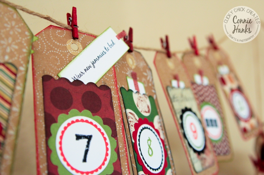 Connie Hanks // ClickyChickCreates.com // Advent calendar banner and mini book with unique family experiences and activities