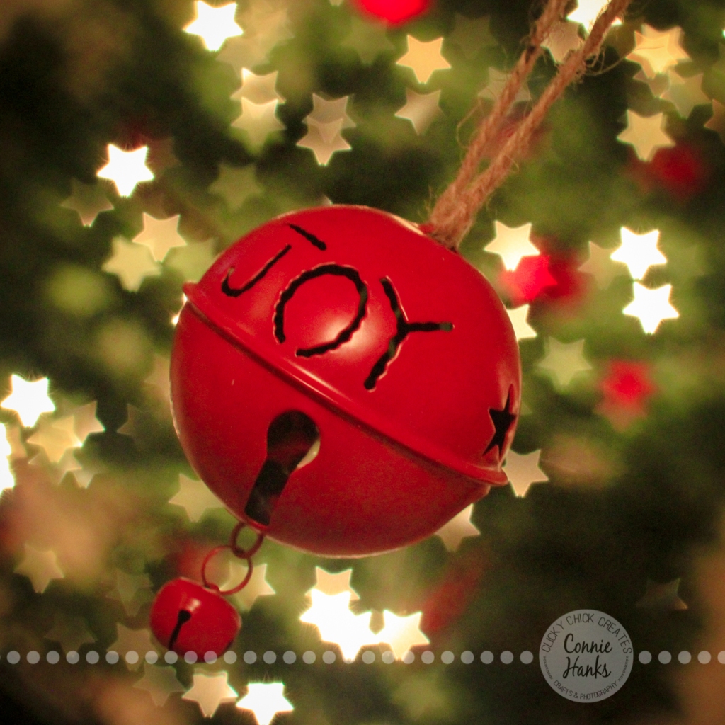 Connie Hanks Photography // ClickyChickCreates.com // Christmas, joy, ornament, star, bokeh, lights, tree, tradition, jingle bell