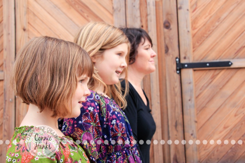 Connie Hanks Photography // ClickyChickCreates.com // family photos, mother, daughters, trio, trains, rustic, park, sisters, love, laughter