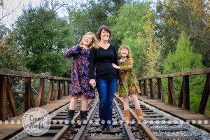 Connie Hanks Photography // ClickyChickCreates.com // family photos, mother, daughters, trio, trains, rustic, park, sisters, love, laughter