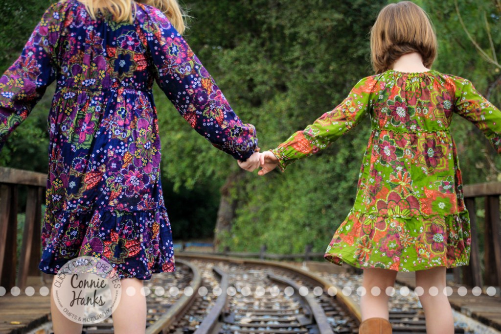 Connie Hanks Photography // ClickyChickCreates.com // family photos, mother, daughters, trio, trains, rustic, park, sisters, love, laughter