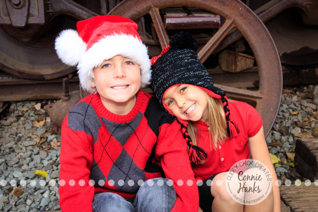 Connie Hanks Photography // ClickyChickCreates.com // family photos, kids, siblings, hats, trains, rustic, park, love, laughter