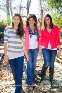 Connie Hanks Photography // ClickyChickCreates.com // extended family photos, rustic park, trains, tracks, pink, gray, denim, adorable!