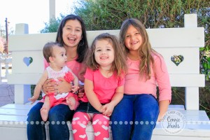 Connie Hanks Photography // ClickyChickCreates.com // extended family photos, rustic park, trains, tracks, pink, gray, denim, adorable!