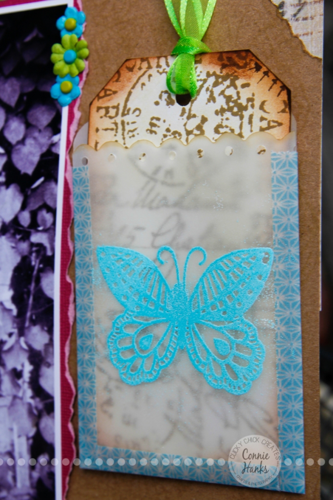 Connie Hanks Photography // ClickyChickCreates.com // stamped and embossed butterfly on vellum envelope