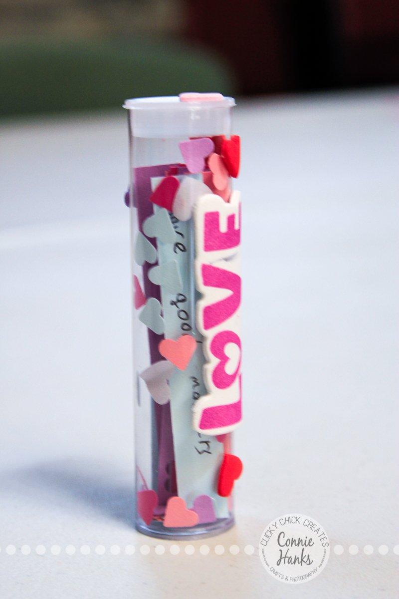 Connie Hanks Photography // ClickyChickCreates.com // Valentine's Day craft for kids, love, tube, stickers, self esteem, positive, Daisy, troop