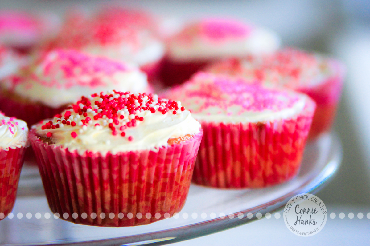 Connie Hanks Photography // ClickyChickCreates.com // red, pink, white cupcakes