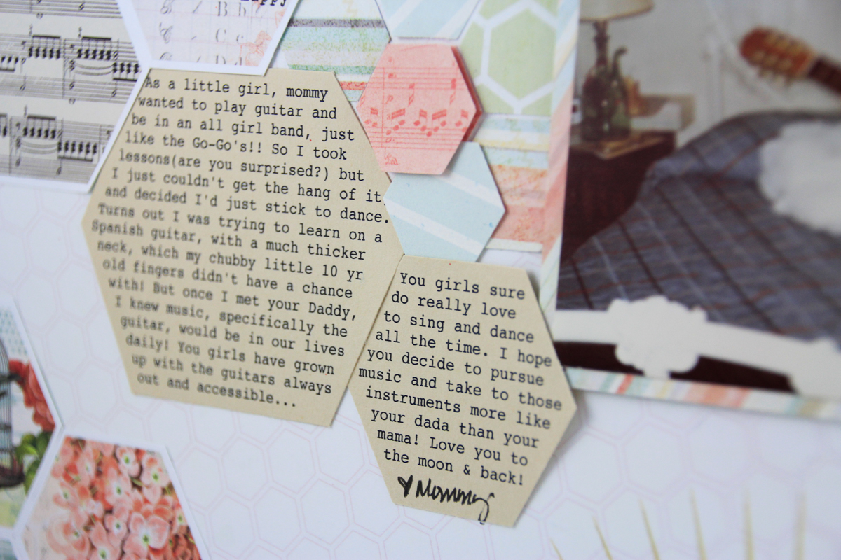 ClickyChickCreates.com // It's a Musical Life scrapbook layout using My Mind's Eye Follow Your Heart paper collection