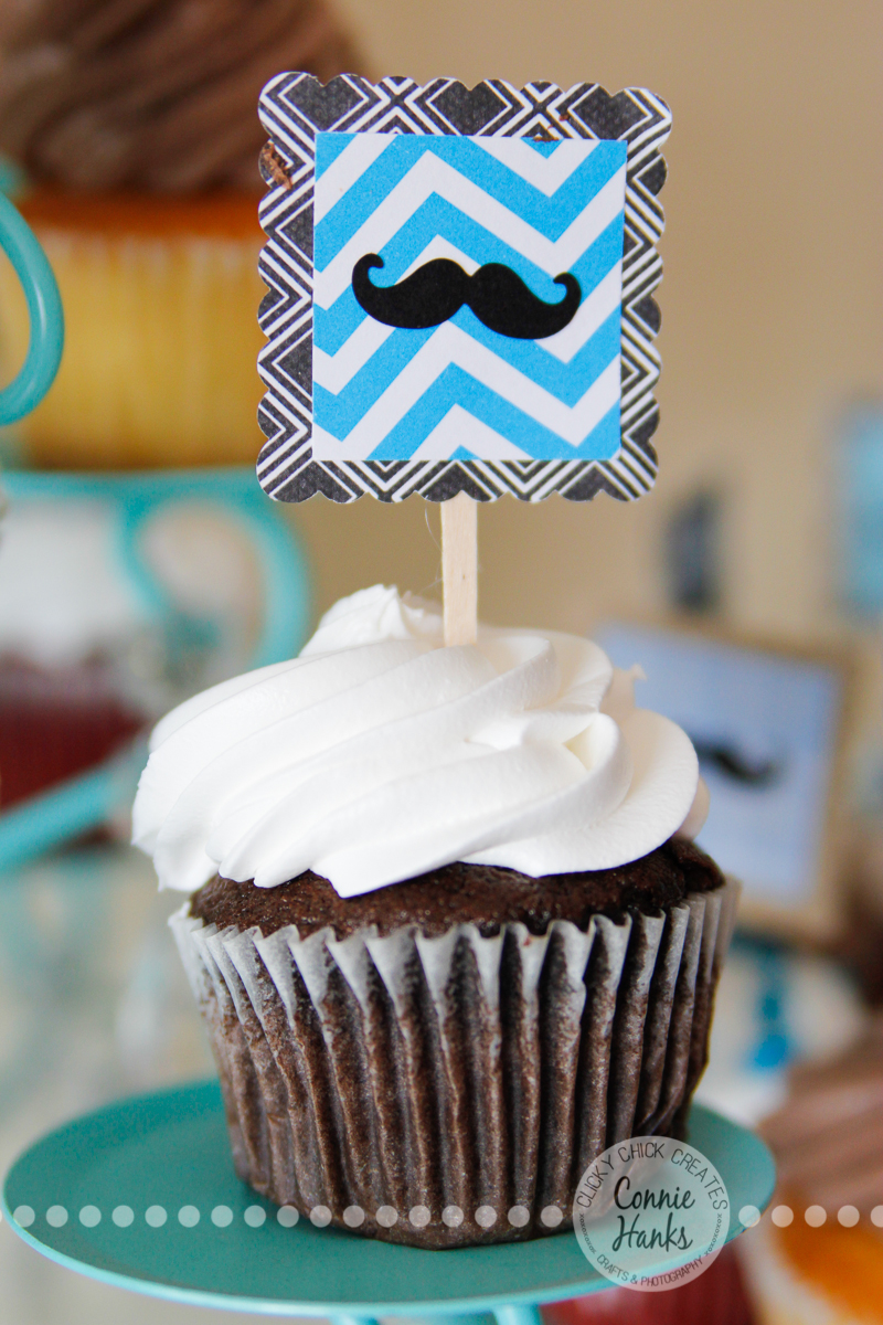 ClickyChickCreates.com // mustache baby shower treats and decorations