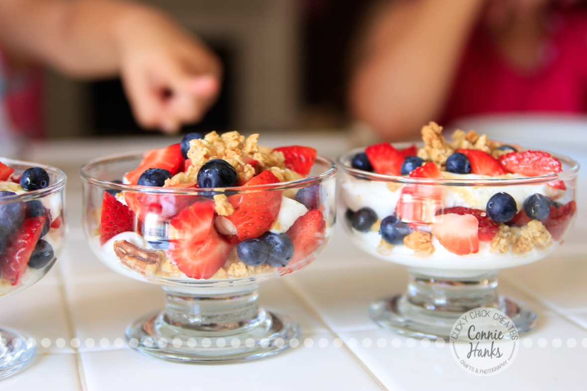 Connie Hanks Photography // ClickyChickCreates.com // breakfast with berries, yogurt, granola, honey