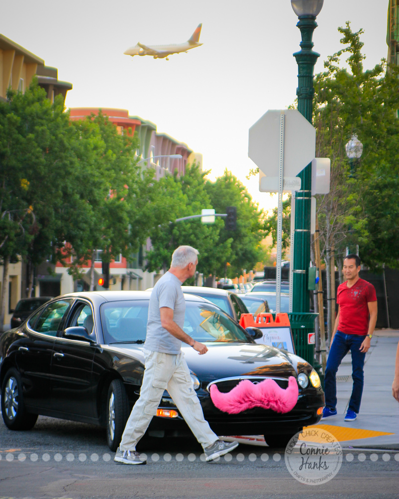 Connie Hanks Photography // ClickyChickCreates.com // street photography, pink, mustache, Little Italy, oddities