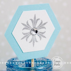 Connie Hanks Photography // ClickyChickCreates.com // Snowflake Cupcake Toppers, stitched snowflakes, variations, stamping, punches, die cut