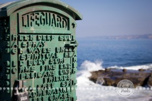 Connie Hanks Photography // ClickyChickCreates.com // La Jolla, beach, photography, San Diego, cove, morning, waves, crashing, lifeguard