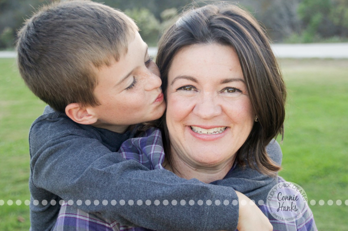 Connie Hanks Photography // ClickyChickCreates.com // Family Photography, park, playground, grass, coordinated family, gray, purple, lavender, lovely