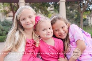 Connie Hanks Photography // ClickyChickCreates.com // Family photography, San Diego, daughters, sisters, dog, O Family, pink