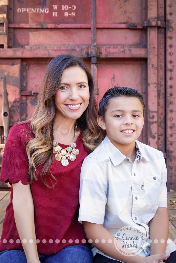 Connie Hanks Photography // ClickyChickCreates.com // Mother, son, Old Poway Park, poses, family, rustic, park,