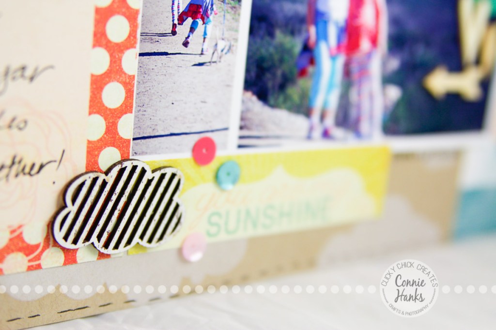 Connie Hanks Photography // ClickyChickCreates.com // Family Resolutions, goals, scrapbooking, layout, clouds, hiking