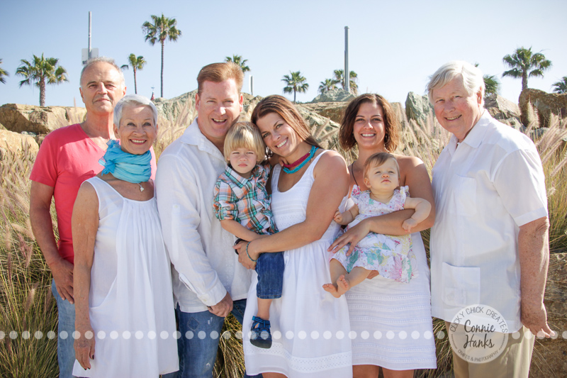 Connie Hanks Photography // ClickyChickCreates.com // multi-generation family on beach in Coronado Island