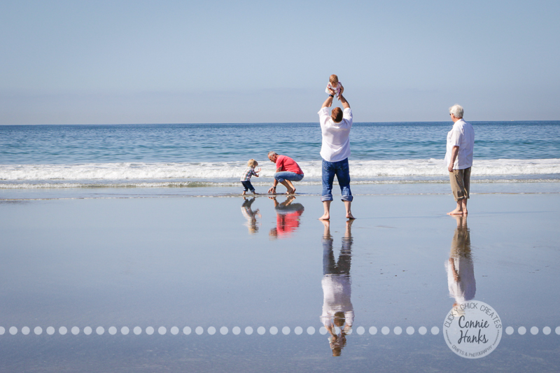 Connie Hanks Photography // ClickyChickCreates.com // multi-generation family on beach in Coronado Island