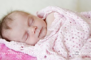 Connie Hanks Photography // ClickyChickCreates.com // baby girl newborn photo session - sleeping baby