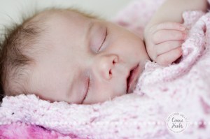 Connie Hanks Photography // ClickyChickCreates.com // baby girl newborn photo session - sleeping baby