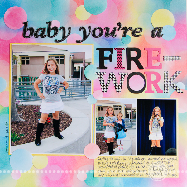 Connie Hanks Photography // ClickyChickCreates.com // inked bokeh VIDEO tutorial scrapbook layout, perfect for scrapbooking, cards, tags, and more! 