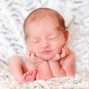 Connie Hanks Photography // ClickyChickCreates.com // baby girl, newborn photo session - sleeping baby, pearls, roses, head wreath, basket
