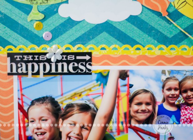 Connie Hanks Photography // ClickyChickCreates.com // Fair scrapbook layout with balloons using Top Dog Dies