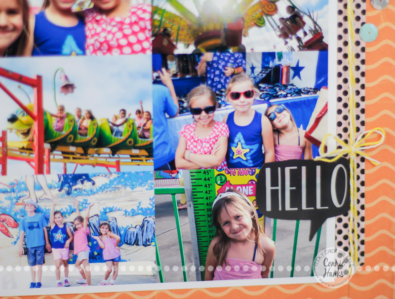 Connie Hanks Photography // ClickyChickCreates.com // Fair scrapbook layout with balloons using Top Dog Dies