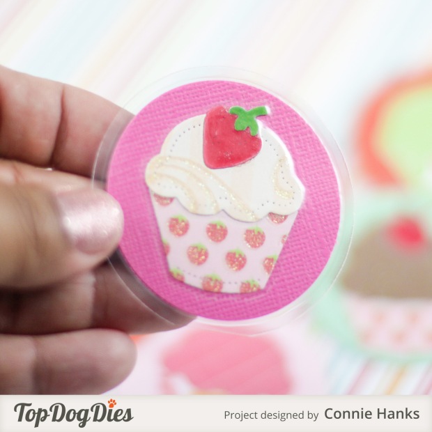 Connie Hanks Photography // ClickyChickCreates.com // Cupcake love notes using Top Dog Dies, perfect lunch box love notes!