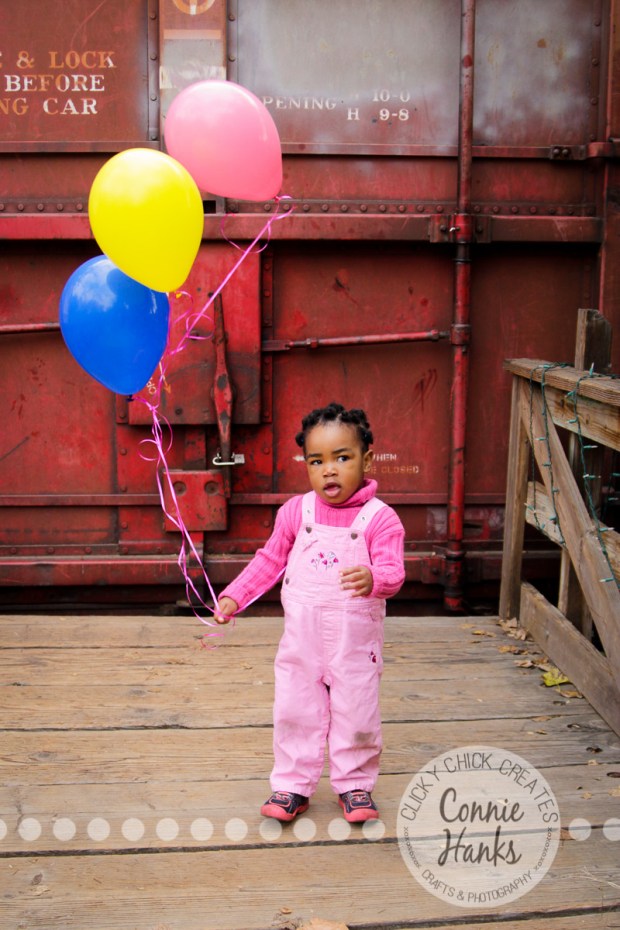 Connie Hanks Photography // ClickyChickCreates.com // birthday, toddler photos, San Diego family photography, child photo session, family photography, rustic park, balloons, toddler