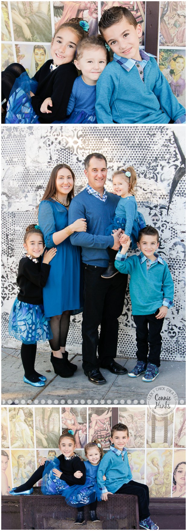 Connie Hanks Photography // ClickyChickCreates.com // family photos, San Diego family photography, family photo session, family photography, siblings, colorful doors, Little Italy, urban landscape, cityscape