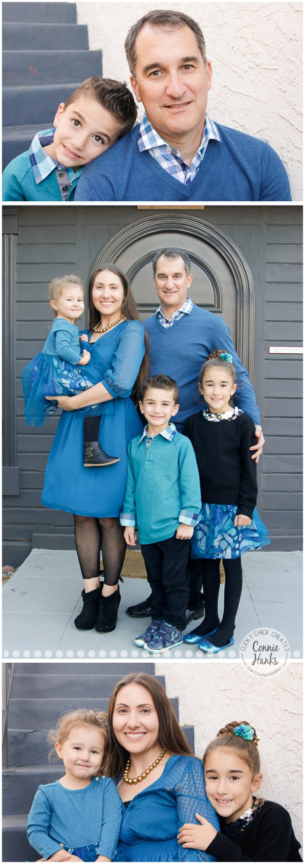 Connie Hanks Photography // ClickyChickCreates.com // family photos, San Diego family photography, family photo session, family photography, siblings, colorful doors, Little Italy, urban landscape, cityscape