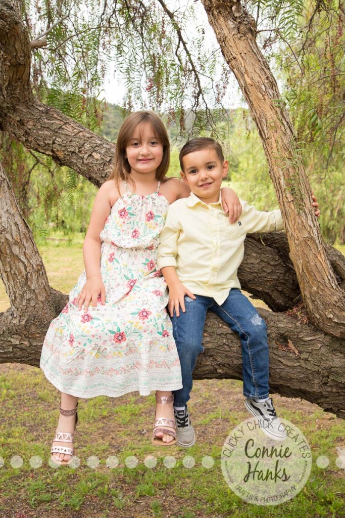 Connie Hanks Photography // ClickyChickCreates.com // family photos, San Diego family photography, family photo session, sibling photo session, rustic, Los Penasquitos Canyon Preserve, rustic, canyon, woodlands, trees, green