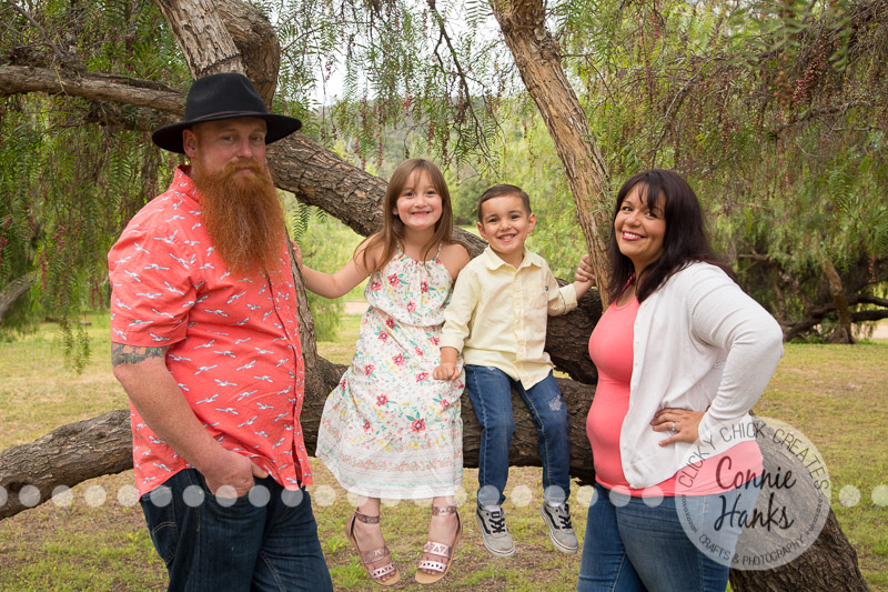 Connie Hanks Photography // ClickyChickCreates.com // family photos, San Diego family photography, family photo session, sibling photo session, rustic, Los Penasquitos Canyon Preserve, rustic, canyon, woodlands, trees, green